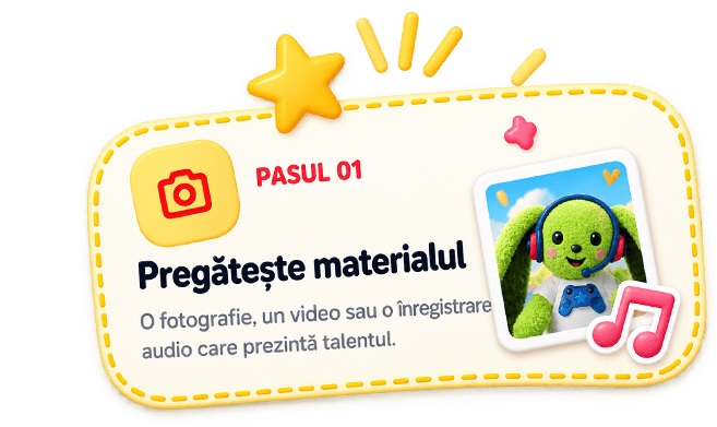 Pasul 01. Pregătește materialul. O fotografie, un video sau o înregistrare audio care prezintă talentul.